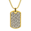 18K Gold IP Steel Chiseled Dog Tag Pendant