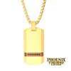 18K Gold IP Steel Matte Dog Tag Pendant