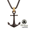 Black IP Steel Kraken Anchor Pendant