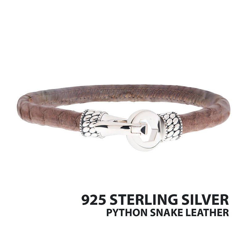 Brown Soft Python Snake Leather Bracelet