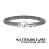 Gray Soft Python Snake Leather Bracelet