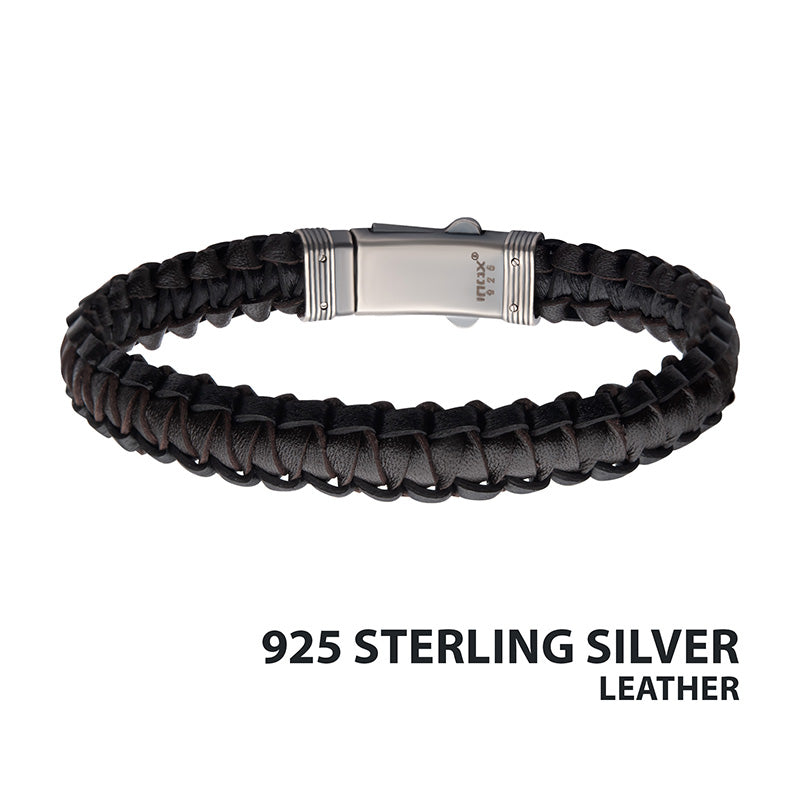 Black & Brown Braided Leather Bracelet