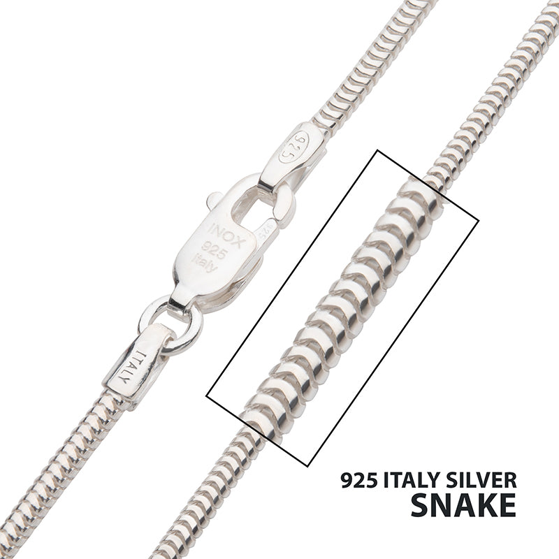 1.5mm Italy Silver Polished Snake Chain Necklace