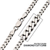 3.6mm Italy Silver Black Rhodium Plated Satin Finish Diamond Cut Curb Chain Necklace