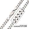 5.4mm Italy Silver Black Rhodium Plated Satin Finish Diamond Cut Curb Chain Necklace