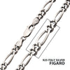 5.5mm Italy Silver Black Rhodium Plated Brushed Satin Finish Figaro Chain Necklace