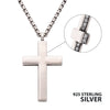 Silver Side Gem Cross Pendant