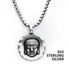 Silver Oxidized Buddha Head Pendant