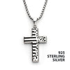 Silver Oxidized Coin Stamped Cross Pendant