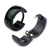 9mm & 5mm Jewelry Black IP Huggie Earrings
