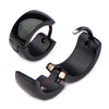 9mm & 6mm Jewelry Black IP Huggie Earrings