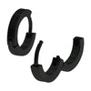 Black IP Plain Huggie Earrings