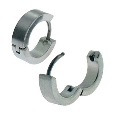 Plain Steel Huggie Earrings