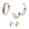 Prong Set Rainbow Round CZ Huggie Earrings