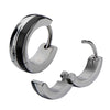 Black IP Steel Huggie Earrings