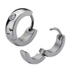 Steel Clear Gem Huggie Earrings