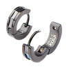 Steel Black IP Huggie Earrings