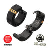 Black IP Steel Matte Kraken Black Sapphire Huggie Earrings