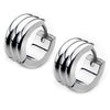 Three Bars Polished Huggie Earrings