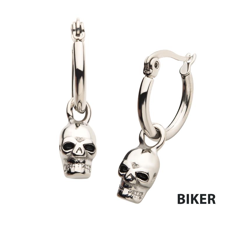 Steel Hoop Dangle Earrings