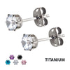 20g Titanium Opal Stud Earrings