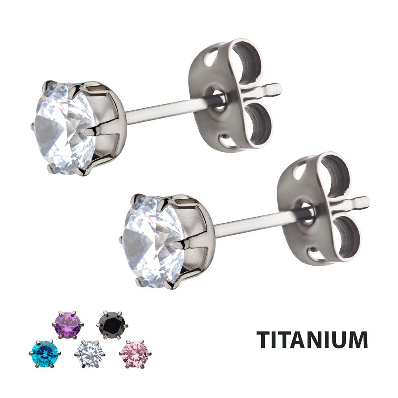 20g Titanium Opal Stud Earrings