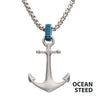 OCEANSTEED- Matte Steel Blue Bail Anchor Pendant