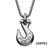 Matte Steel Clevis Grab Hook Pendant