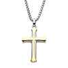 Steel Gold IP Apostle Cross Pendant