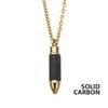 Steel Gold IP & Carbon Graphite Bullet Pendant