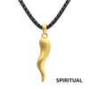 Matte 18K Gold IP Steel Italian Horn Pendant
