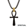 Matte Black IP Steel Ankh Symbol Pendant
