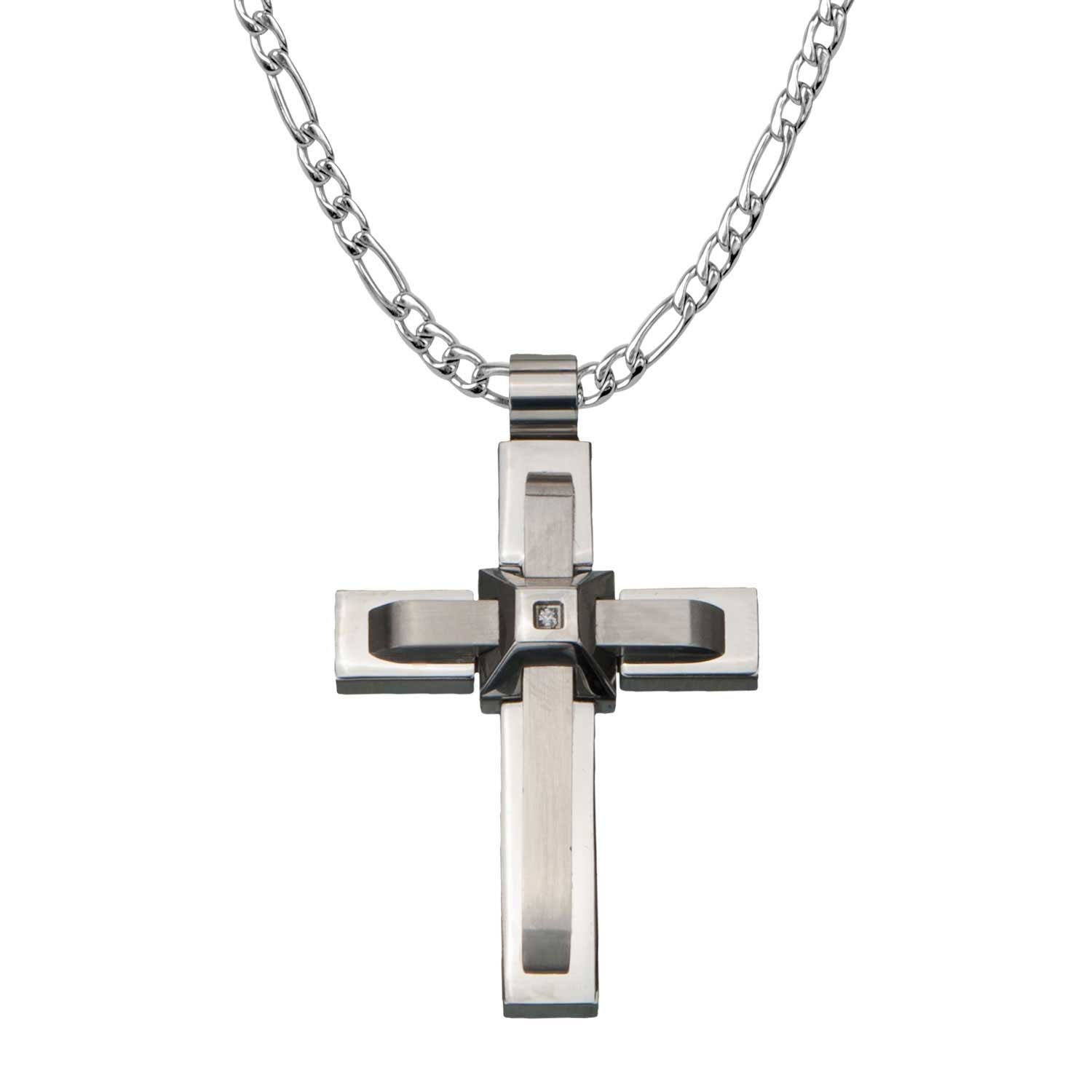 Two Layer X Center Cross Pendant