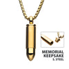 Steel & Gold IP Memorial Bullet Pendant