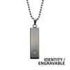 Steel Clear CZ Tag Pendant
