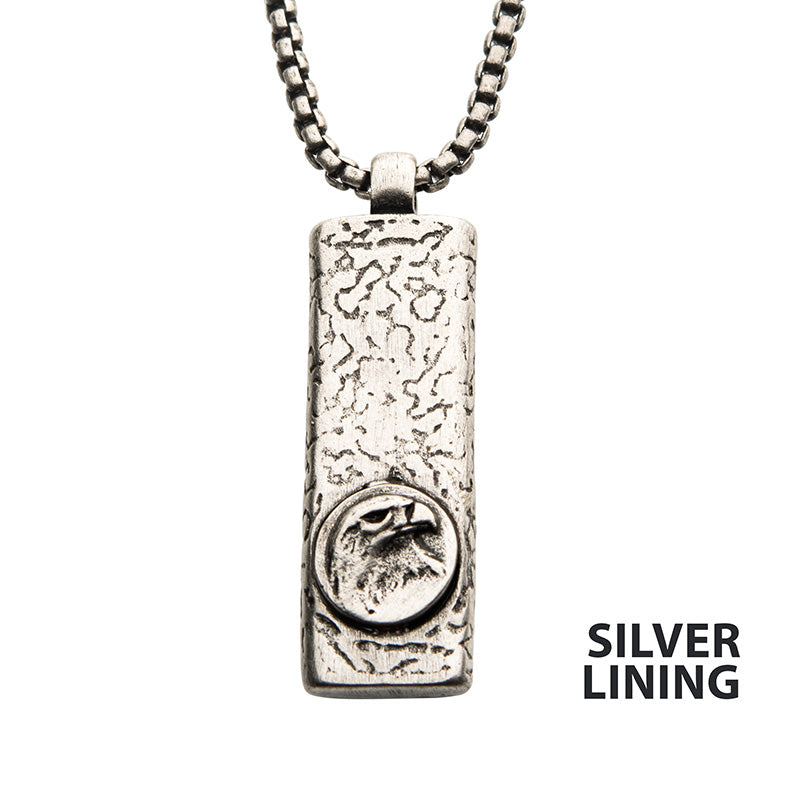 Steel Silver IP Dog Tag Pendant