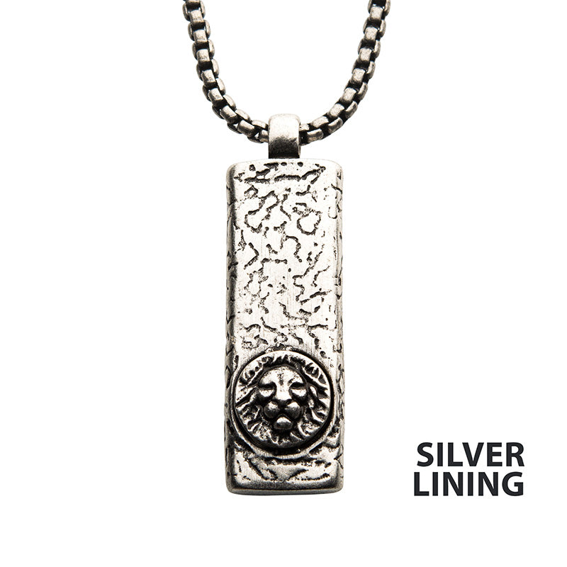 Steel Silver IP Dog Tag Pendant