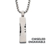 Matte Steel Chiseled Engravable Drop Pendant