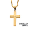 18K Gold IP Cross Drop Pendant