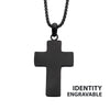 Black IP Engravable Cross Pendant