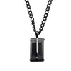 Black IP & Cable Inlayed Dog Tag Pendant