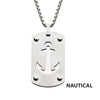Steel Etched Anchor Dog Tag Pendant