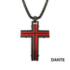 Black & Red IP Dante Cross Pendant