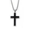 Black Solid Carbon Fiber Cross Pendant
