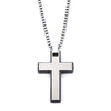 Black IP & Steel Cross Pendant