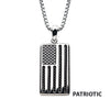 American Flag Stainless Steel Enamel Pendant