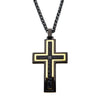 Hammered Black Gold IP Cross Steel Pendant