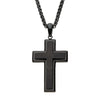 Steel in Black Carbon Fiber Cross Pendant