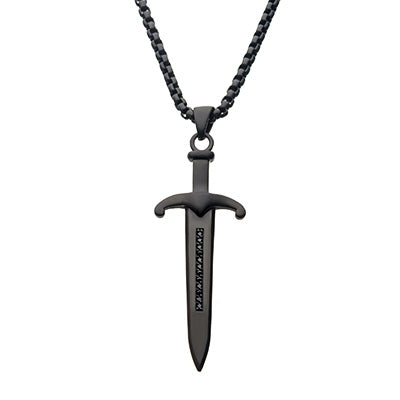 Steel Black IP Sword Pendant