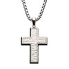 Matte Steel Short Cross Pendant